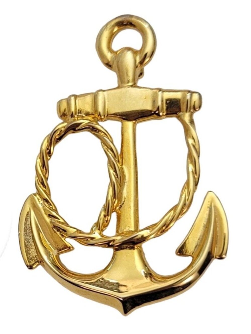Carolee Gold Tone Anchor Brooch Pin, Signed E470
